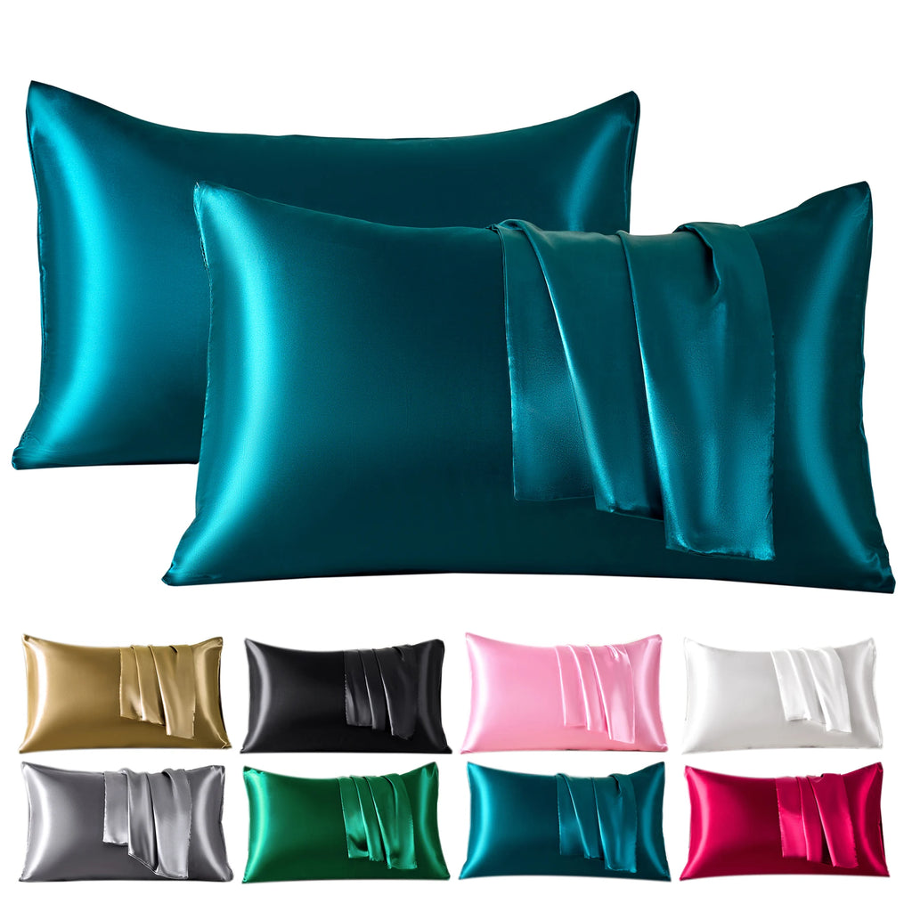 Velvetide Satin Pillowcase Pair, UK standard size – image 1