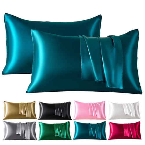 Velvetide Satin Pillowcase Pair, UK standard size – image 1