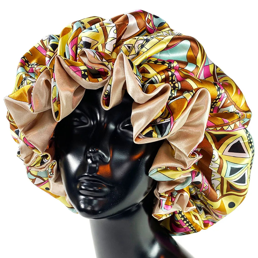Printed Satin Sleep Bonnet