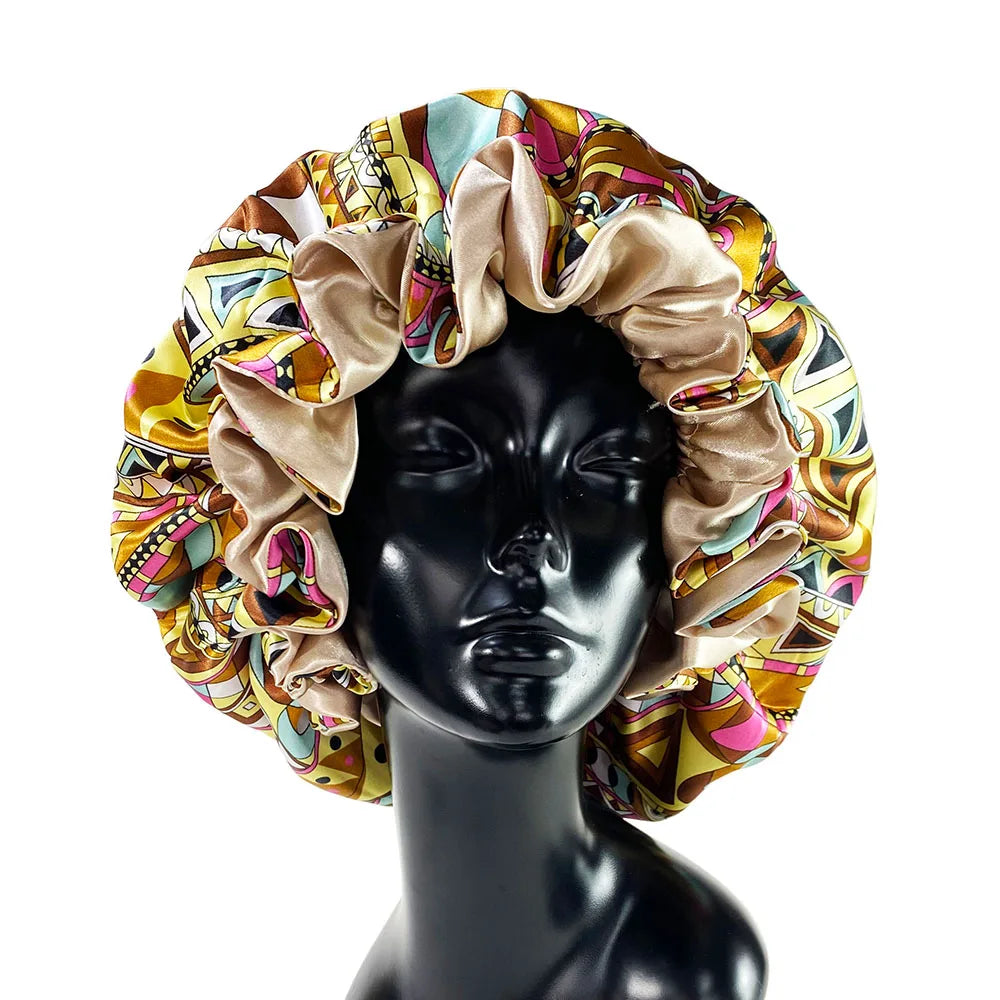 Printed Satin Sleep Bonnet