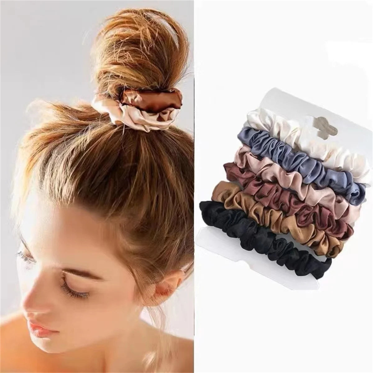 Velvetide Satin Scrunchie Set of 6 – image 1