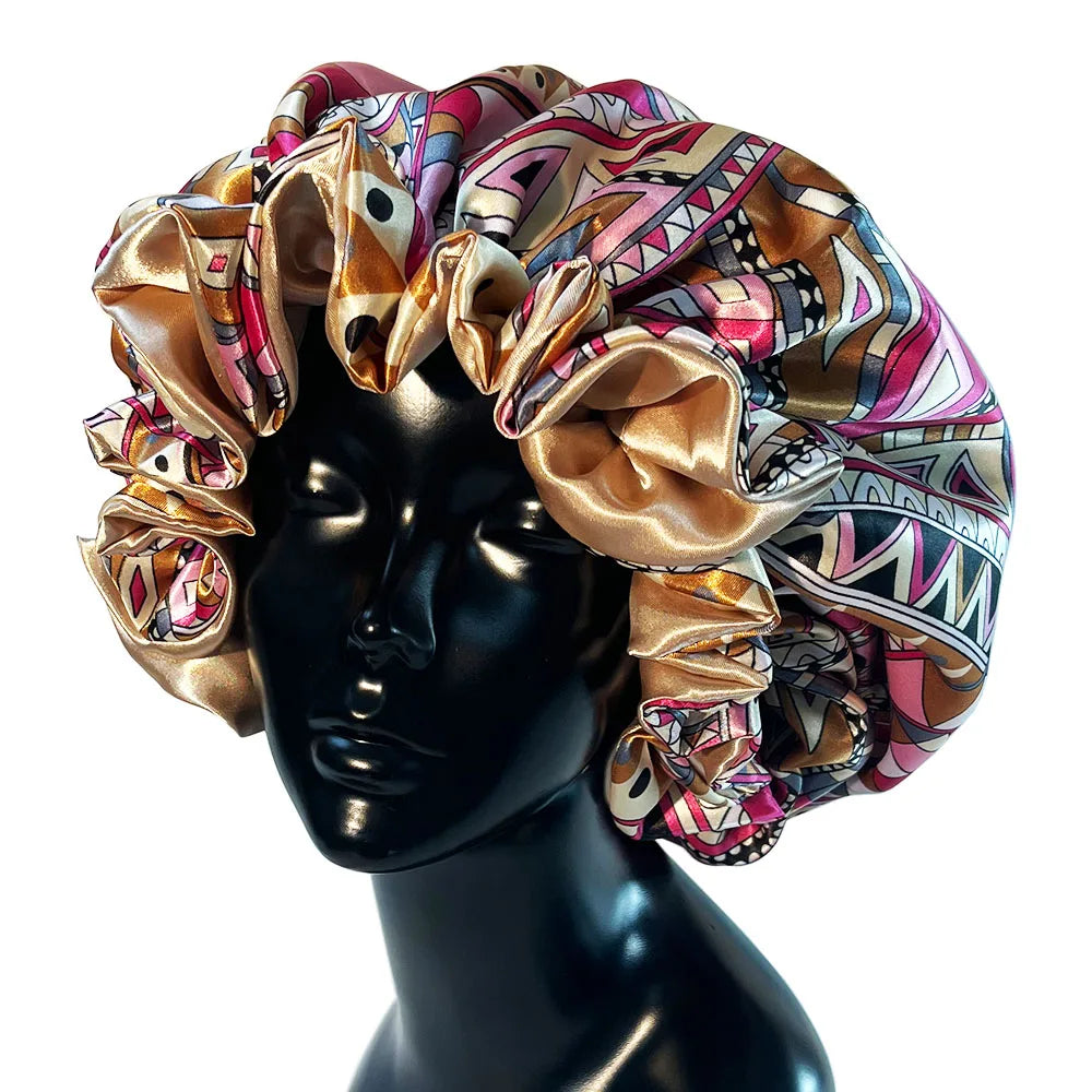 Printed Satin Sleep Bonnet