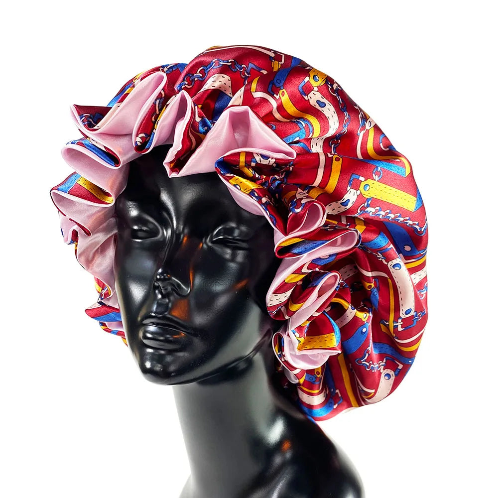 Printed Satin Sleep Bonnet